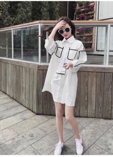 Đầm Sơ Mi Phối Viền