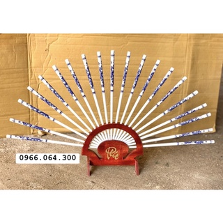 Bộ đũa thờ sứ kèm giá cắm đũa, bộ 10 đôi đũa thờ