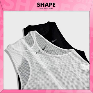 Áo tanktop tập gym cho nữ N.k lưới logo dọc lưng [T102]