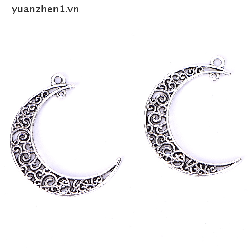 Set 10 Mặt Dây Chuyền Hợp Kim Hình Mặt Trăng Cổ Điển Tự Làm Trang Sức Thủ Công