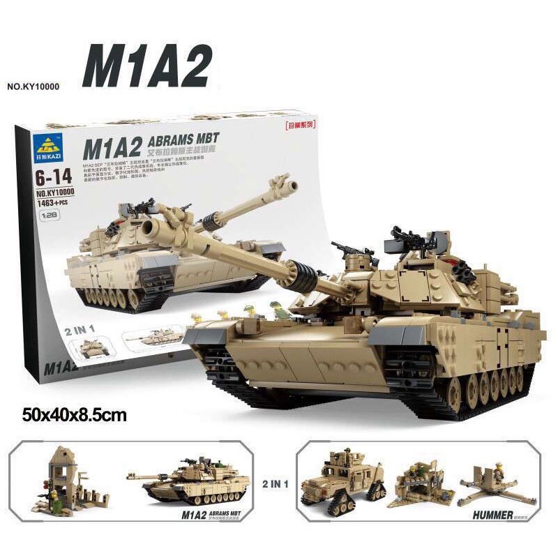Bộ đồ chơi lắp ráp lego xe tăng M1A2 Abrams biến hình Hummer 1463 mảnh ghép giúp trẻ thông minh sáng tạo