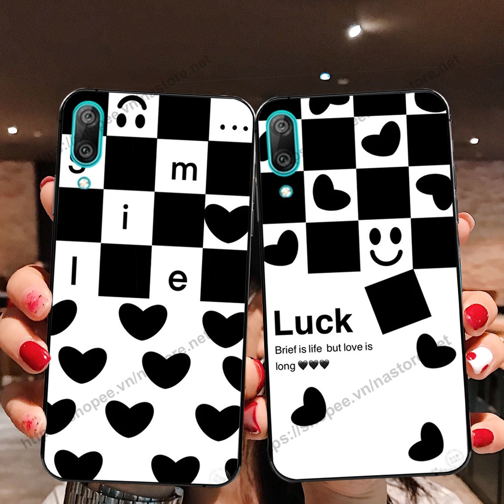 Ốp lưng Huawei Y7 Pro 2019 trái tim họa tiết caro, mikey họa tiết beabrick kaws cute