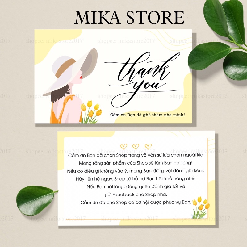 Combo 100 Thiệp Cảm Ơn, Card Cảm Ơn Khách Hàng, Card Thank You