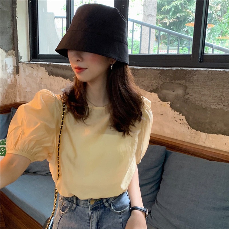 Áo tay ngắn thiết kế buộc dây phong cách Hàn Quốc thời trang cho nữ