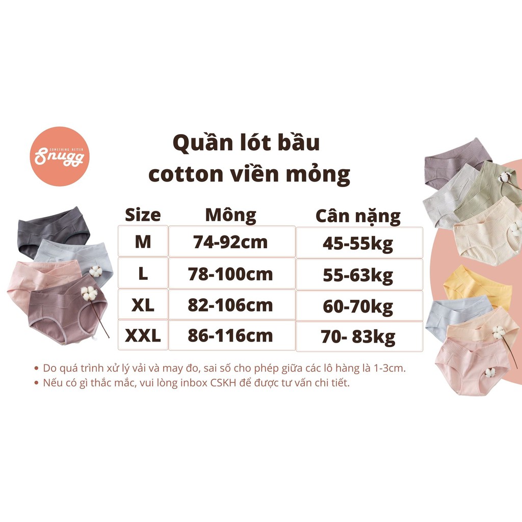 Combo 04 quần chip bầu có viền mỏng - kháng khuẩn - có size đến xxl-Snugg SNU1947