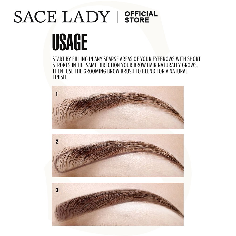 Bút chì kẻ lông mày SACE LADY siêu mịn trang điểm mắt chống nước lâu trôi 2 trong 1 0.12g/0.001Oz | BigBuy360 - bigbuy360.vn