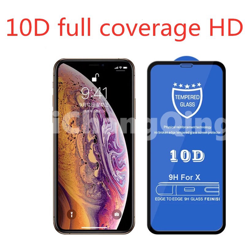 Miếng dán cường lực 10D bảo vệ toàn phần thích hợp cho IPhone 6 7 8 Plus X XR Max 12 pro max 12 mini