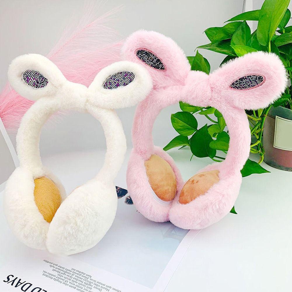 Chụp Tai Thỏ Giữ Ấm Vải Bông Mềm Mại Thời Trang