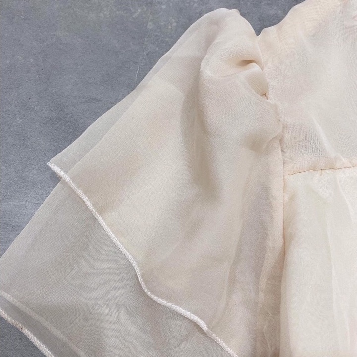 Váy nữ babydoll bánh bèo cổ tròn tay phồng nhiều tầng Shinosha V0025 | BigBuy360 - bigbuy360.vn