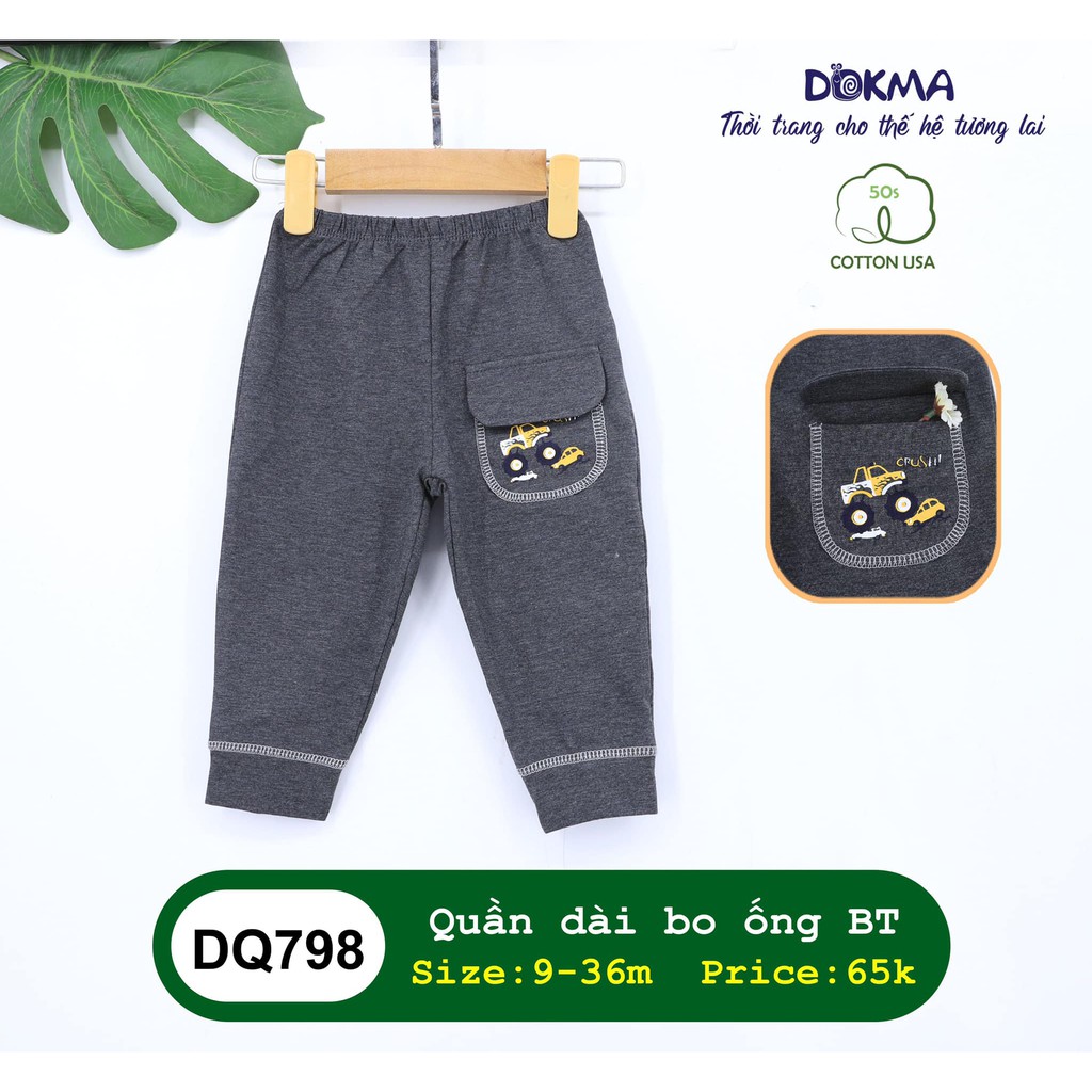 9-36M Quần dài bo ống bé trai Dokma DQ798