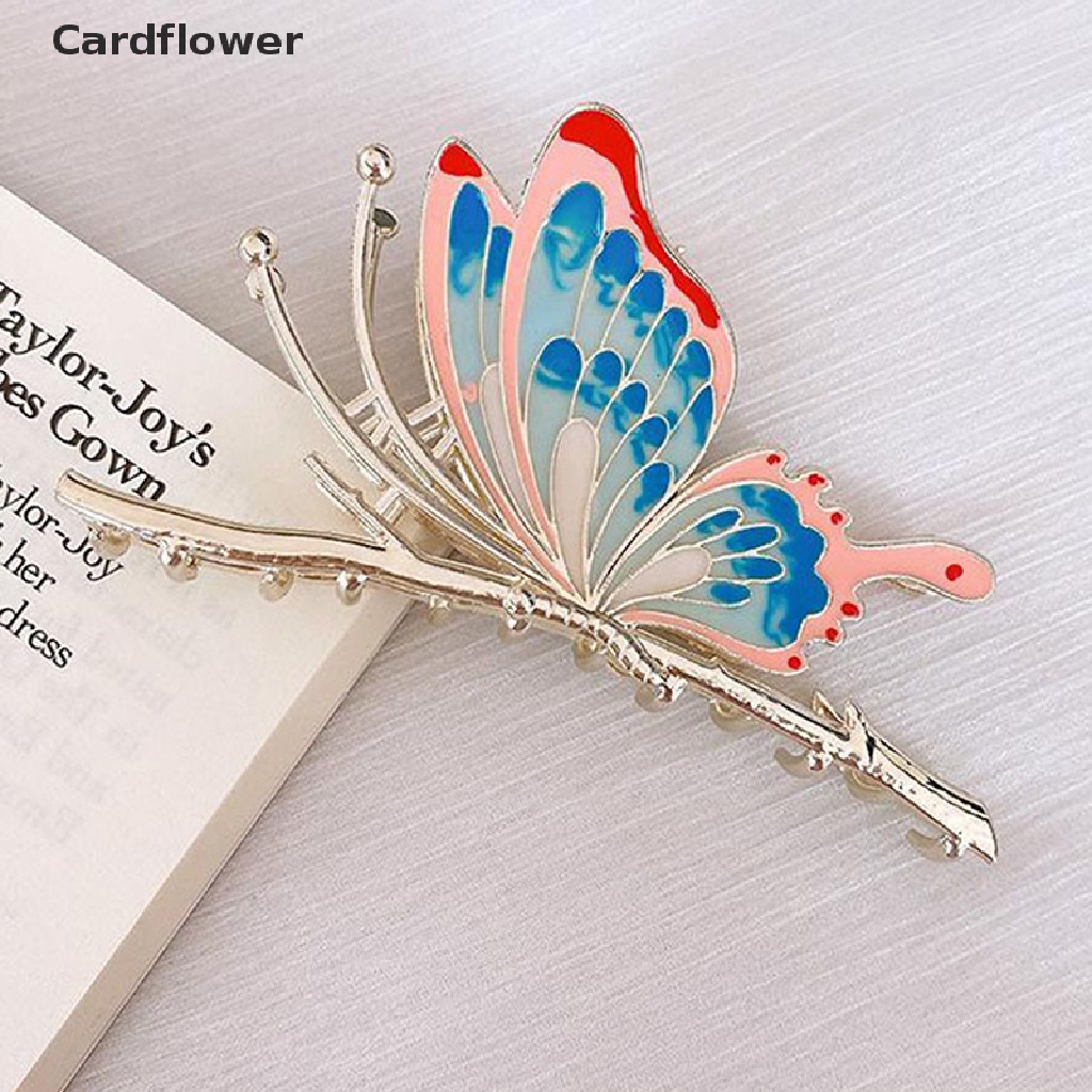 &lt; Cardflower &gt; Kẹp Tóc Bướm / Cua / Cá Mập Bằng Kim Loại Thời Trang Thanh Lịch Cho Nữ Đang Giảm Giá