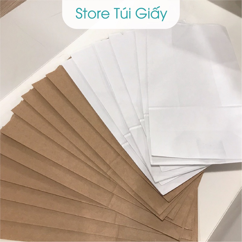 Túi giấy đựng bánh mì, bánh các loại. SET 50 TÚI giấy xi măng trơn không quai, túi giấy gói hàng