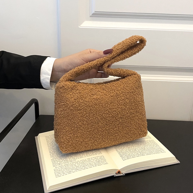 Túi Xách Mini Màu Trơn Phủ Lông Thời Trang Cho Nữ