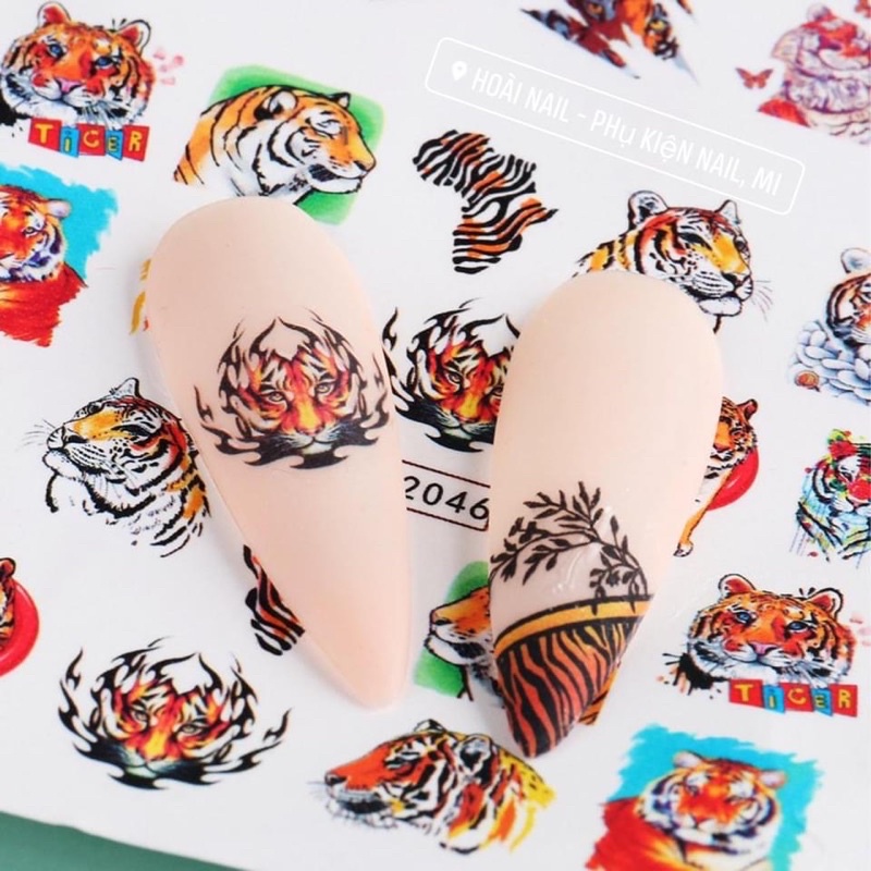 Sticker nước tấm to hổ báo