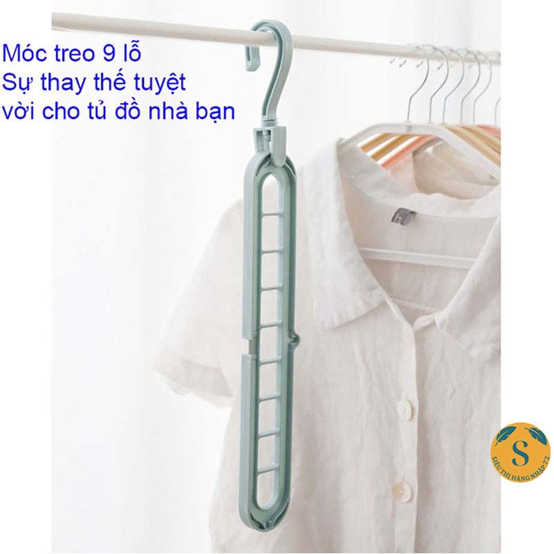 Móc Treo Quần Áo Đa Năng 9 Lỗ Tiết Kiệm Diện Tích - Móc Treo Đa Năng Siêu Bền [MÓC 9 LỖ]