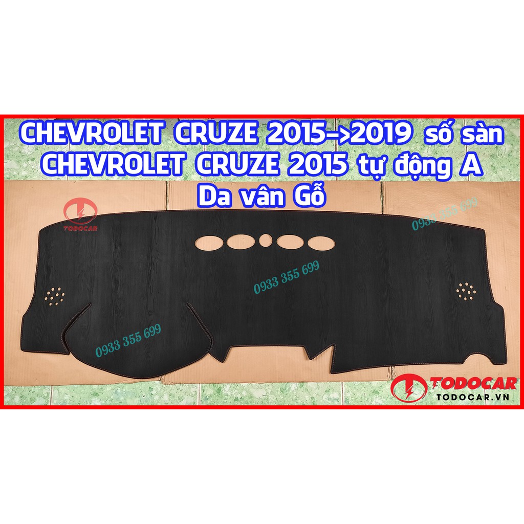 Thảm Taplo CHEVROLET CRUZE bằng Nhung lông Cừu, Da vân Carbon, Da vân Gỗ 2010 2011 2012 13 2014 2015 2016 2017 2018 2019