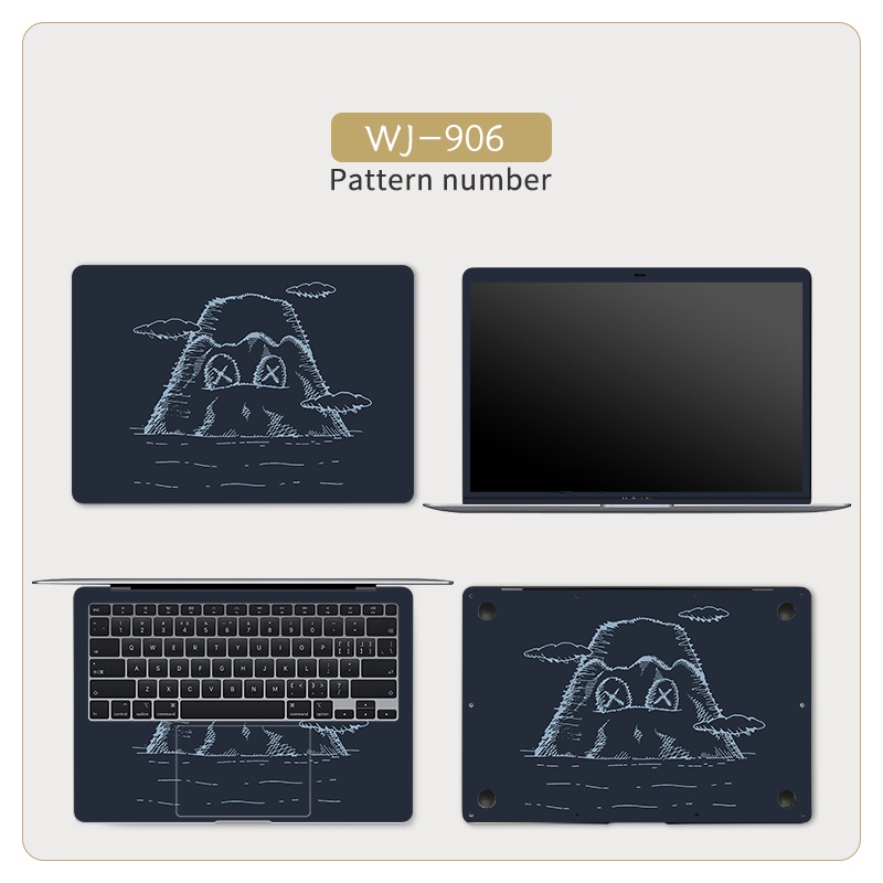 Bộ 4 Miếng Dán laptop 11 12 13 14 15 17 inch Chống Thấm Nước Họa Tiết anime