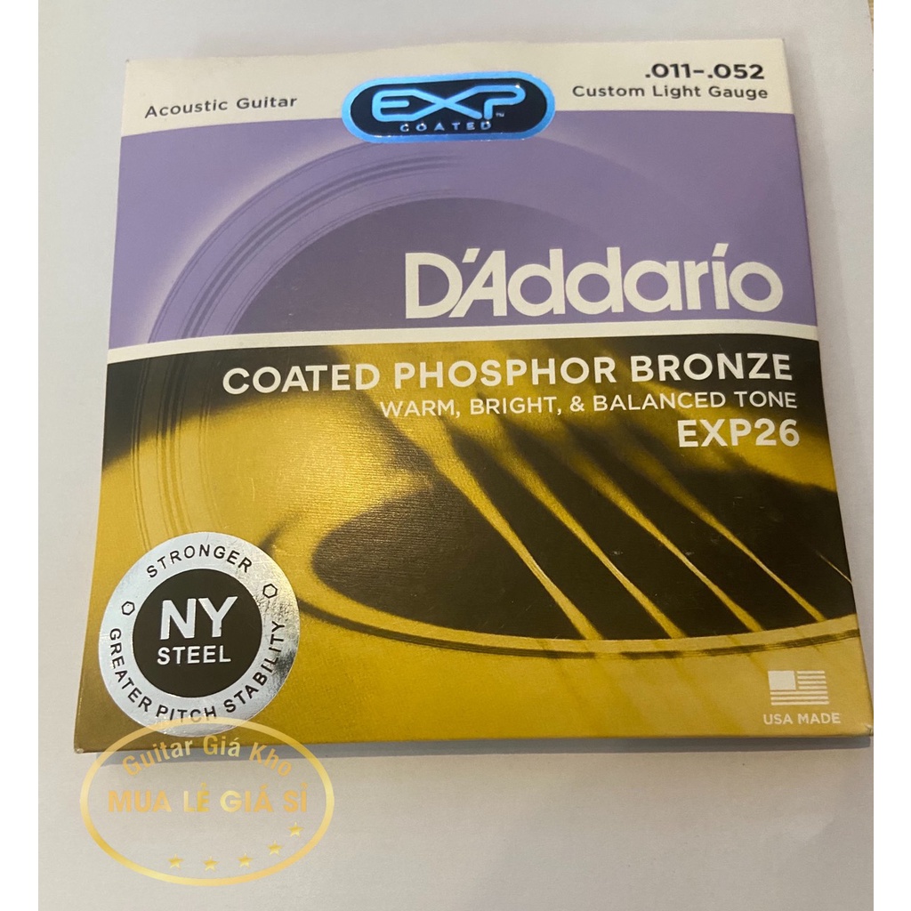 Bộ 06 Dây Đàn Guitar Acoustic D'Addario EXP26