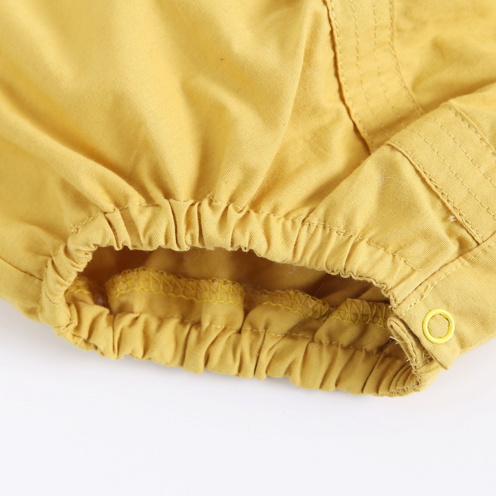 Bộ Đồ Liền Thân Sanlutoz Tay Ngắn Màu Vàng Từ Cotton Cho Bé Trai