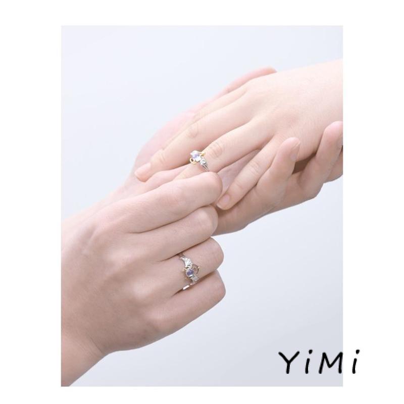 Nhẫn Mạ Bạc 925 Mặt Hình Thiên Thần Đính Đá Mặt Trăng Thời Trang Cho Nữ