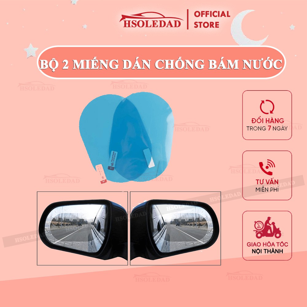 Bộ 2 miếng dán gương ô tô chống bám nước, tăng khả năng quan sát khi mưa