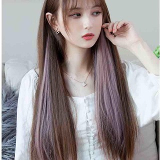 【Đầy đủ 30K trừ đi 3K】Tóc Giả Dạng Kẹp Thẳng Dài Màu Gradient Phong Cách Hàn Quốc 50cm