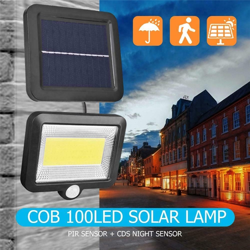 Đèn Led Năng Lượng Mặt Trời 30w 100 Bóng Cob Gắn Tường Ngoài Trời