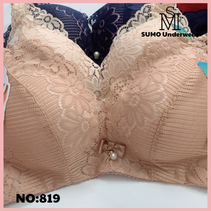 Áo lót ren hoa mút đệm 3cm siêu mềm mại, không gọng, thiết kế ôm đẩy ngực. SUMO 819. KÈM ẢNH VÀ VIDEO THẬT