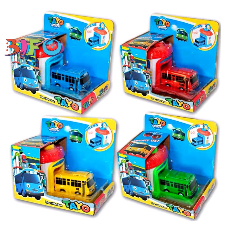 Xe buýt Tayo Bus garage Đồ chơi trẻ em bộ sản phẩm gồm 1 nhà và 1 xe