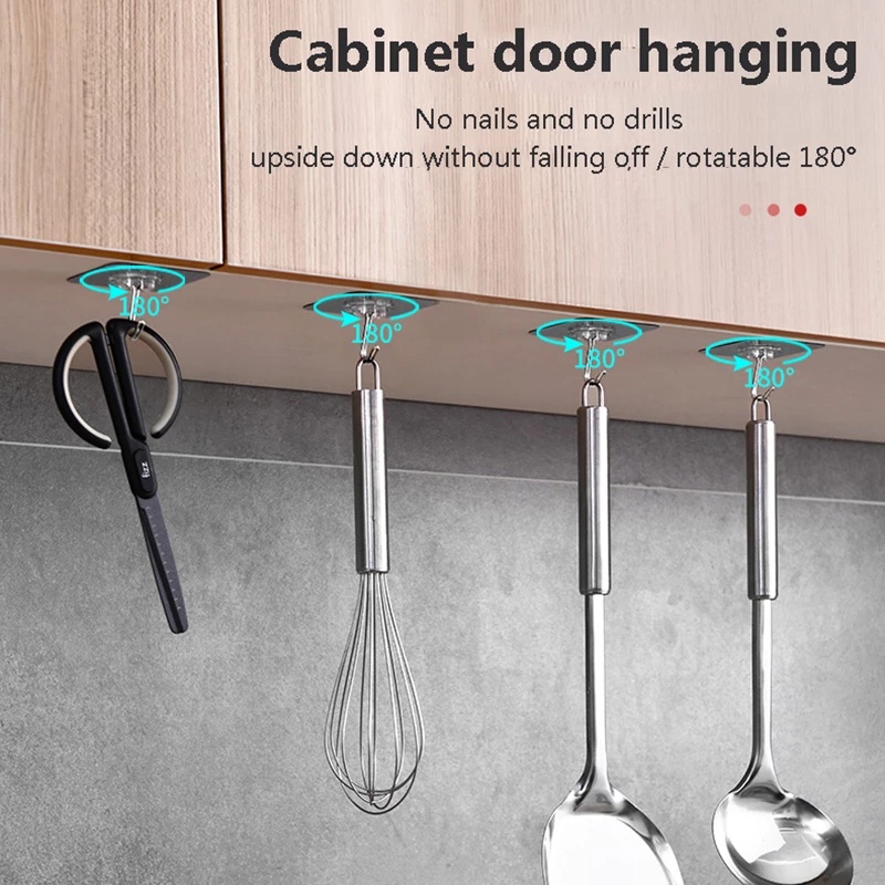 A-LIFE Móc Treo Đồ Dán Tường Trong Suốt Chắc Chắn Chống Thấm Nước Tái Sử Dụng Tiện Lợi