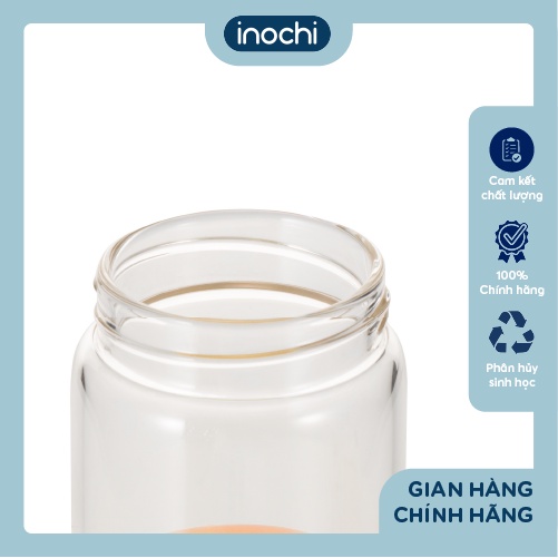 Bình nước thuỷ tinh bọc silicon Inochi - Nikko 550 ml