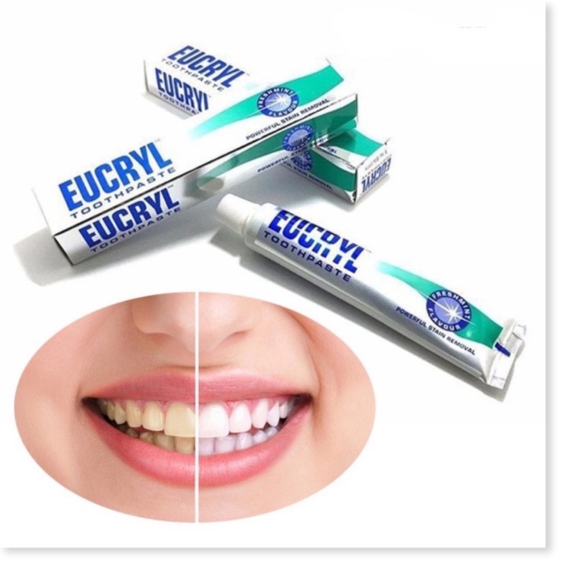 Bột Trắng Răng EUCRYL Toothpowder tẩy trắng răng thơm miệng chính hãng (50g