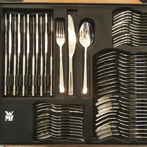 Bộ dao thìa dĩa WMF Philadelphia 60 món chất liệu thép không gỉ sáng bóng [nhập Đức chính hãng]