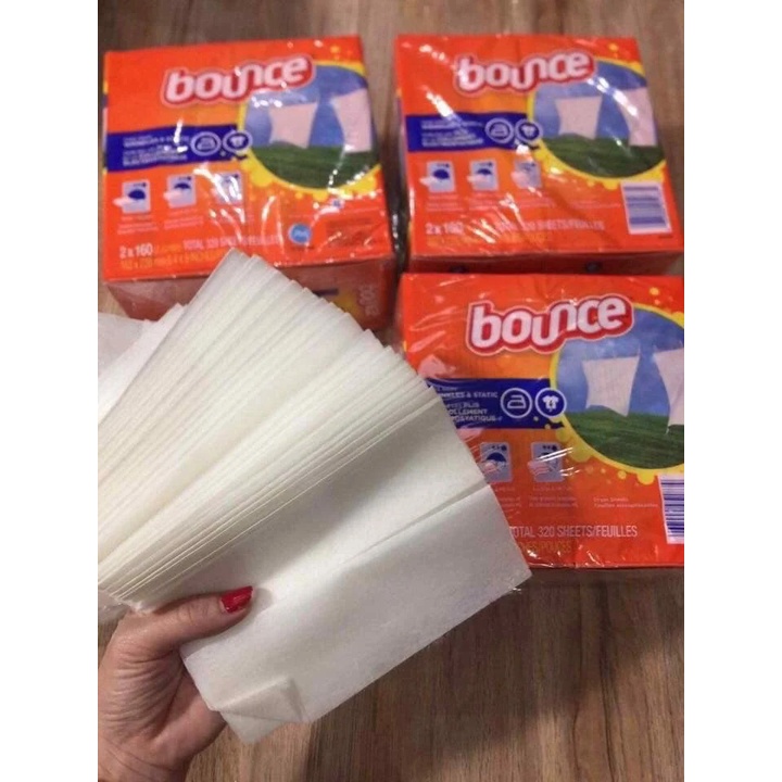 Giấy Thơm Quần Áo, Chống Ẩm Mốc BOUNCE 4 In 1 Dryer Sheets Mỹ (Hộp 320)