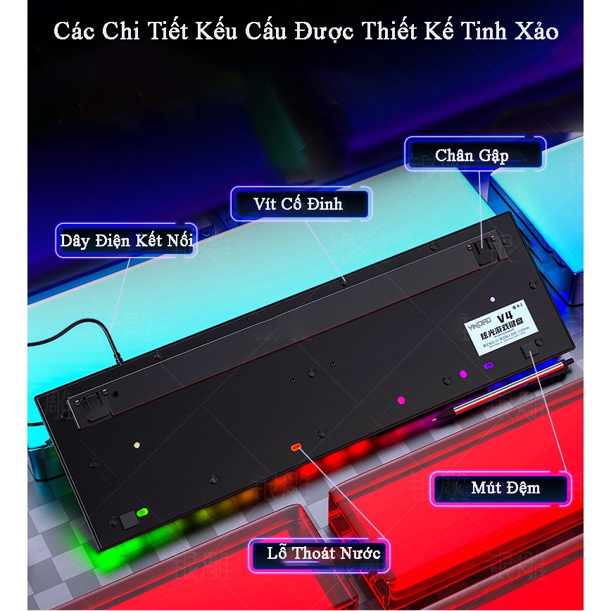 Bàn Phím Máy Tính Gaming Giả Cơ V4 - K200 Chơi Game Nhạy Cao Chống Nước Có Đèn Led Nền Siêu Chất Đạt Tiêu Chuẩn ESPORTS | BigBuy360 - bigbuy360.vn