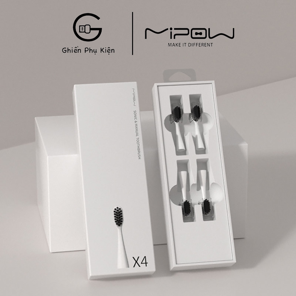 Đầu Bàn Chải Mipow USA I3-PLUS Ultrasonic Toothbrush Travel Bộ 3 Cái - Hàng Chính Hãng