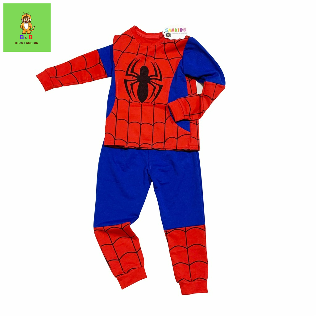 quần áo siêu nhân nhện không kèm mặt nạ cho bé, quần áo tay dài ngủ cho bé
