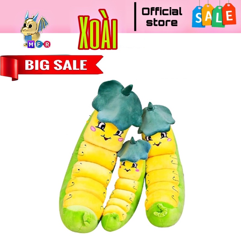 Gấu bông to Con Sâu, gối ôm hình thú nhồi bông Con Sâu siêu cute, gối ôm cho bé 70cm/1m2