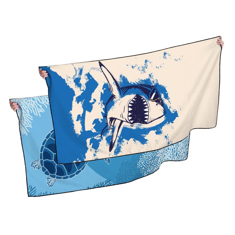 Khăn Tắm Hai Mặt Sợi Nhỏ Thấm Hút Nước Nhanh Khô In Họa Tiết Thời Trang Đi Biển