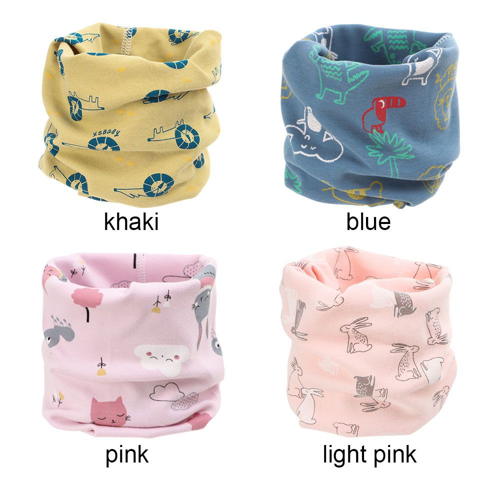 Khăn Choàng Cổ Cotton Họa Tiết Hoạt Hình Nhiều Màu Sắc Cho Bé
