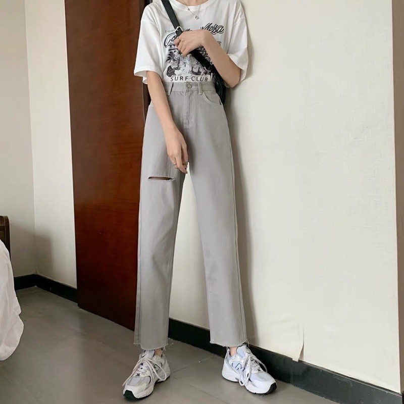 QUẦN RÁCH GỐI ĐEN