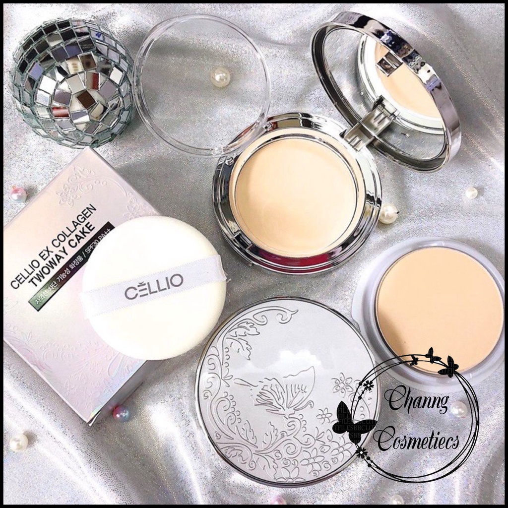 Phấn phủ Cellio Ex Collagen twoway cake SPF 30 (tặng kèm lõi)