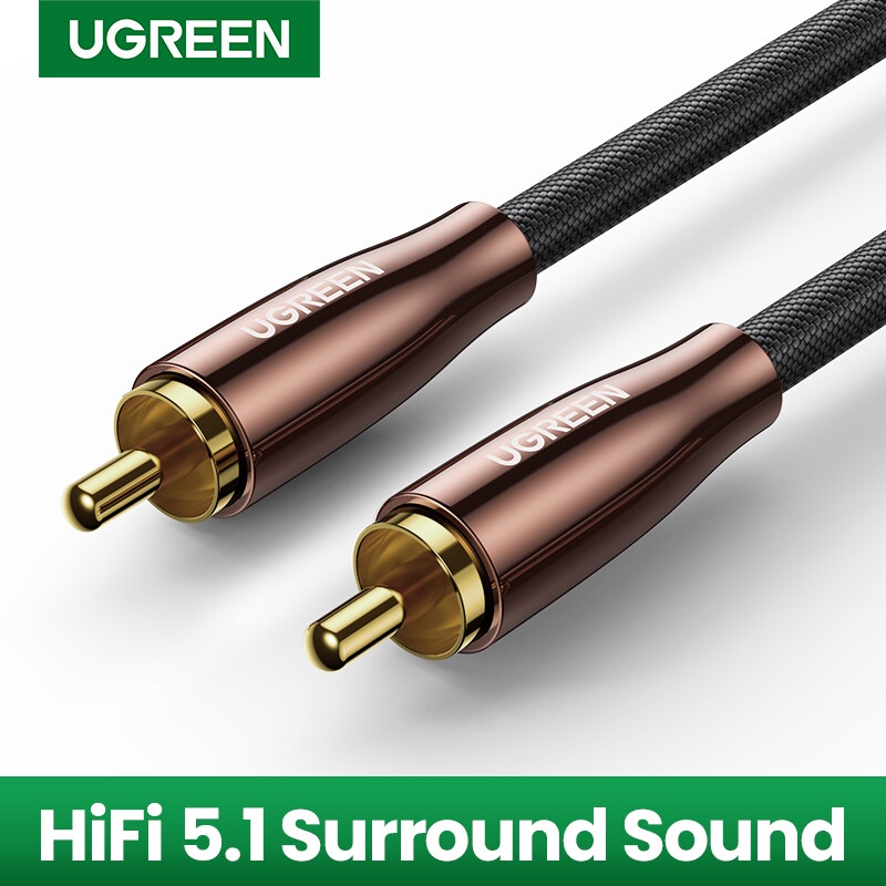 Cáp âm thanh Coaxial Ugreen 70684 10190 40299 Chính Hãng AV155 ( RCA to RCA )
