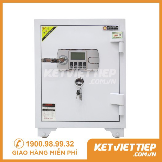 Két Sắt Việt Tiệp Điện Tử, Két Sắt Gia Đình Màu Trắng Sang Trọng Chuẩn Phong Thủy Có Bánh Xe KVT1112 Miễn Phí Giao Hàng