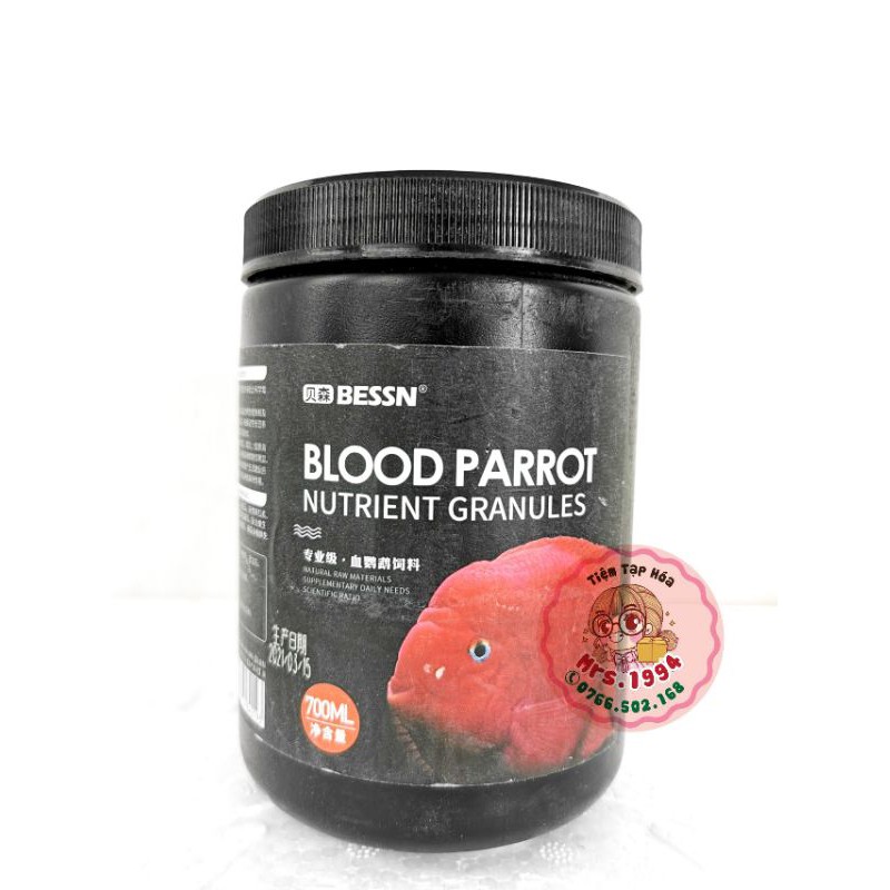 CÁM VIÊN CHO CÁ HỒNG KÉT BLOOD PARROT NUTRIENT GRANULES BỔ SUNG DINH DƯỠNG LÊN MÀU - HỘP ĐEN CÁ KÉT