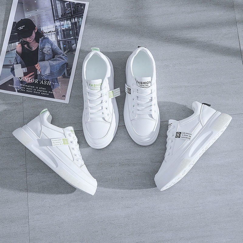 GIÀY SNEAKERS NỮ TRẮNG ĐỘN ĐẾ 3 CM TĂNG CHIỀU CAO THỜI TRANG SS SAO G 118