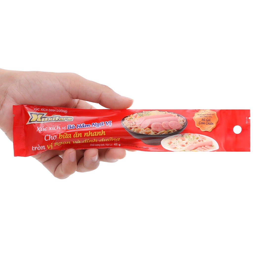 Xúc xích vị bò hầm ngũ vị Xuxifarm cây 45g