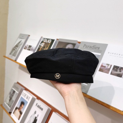 Mũ Nồi Ulzzang Unisex Trơn Họa Tiết Chữ M Phong Cách Retro Vải Bông Polyester Vintage, Hàn Quốc - Iclassy_shoes