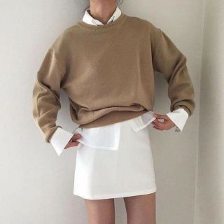 Set áo len nude, phối sơ mi trắng (chọn live stream)