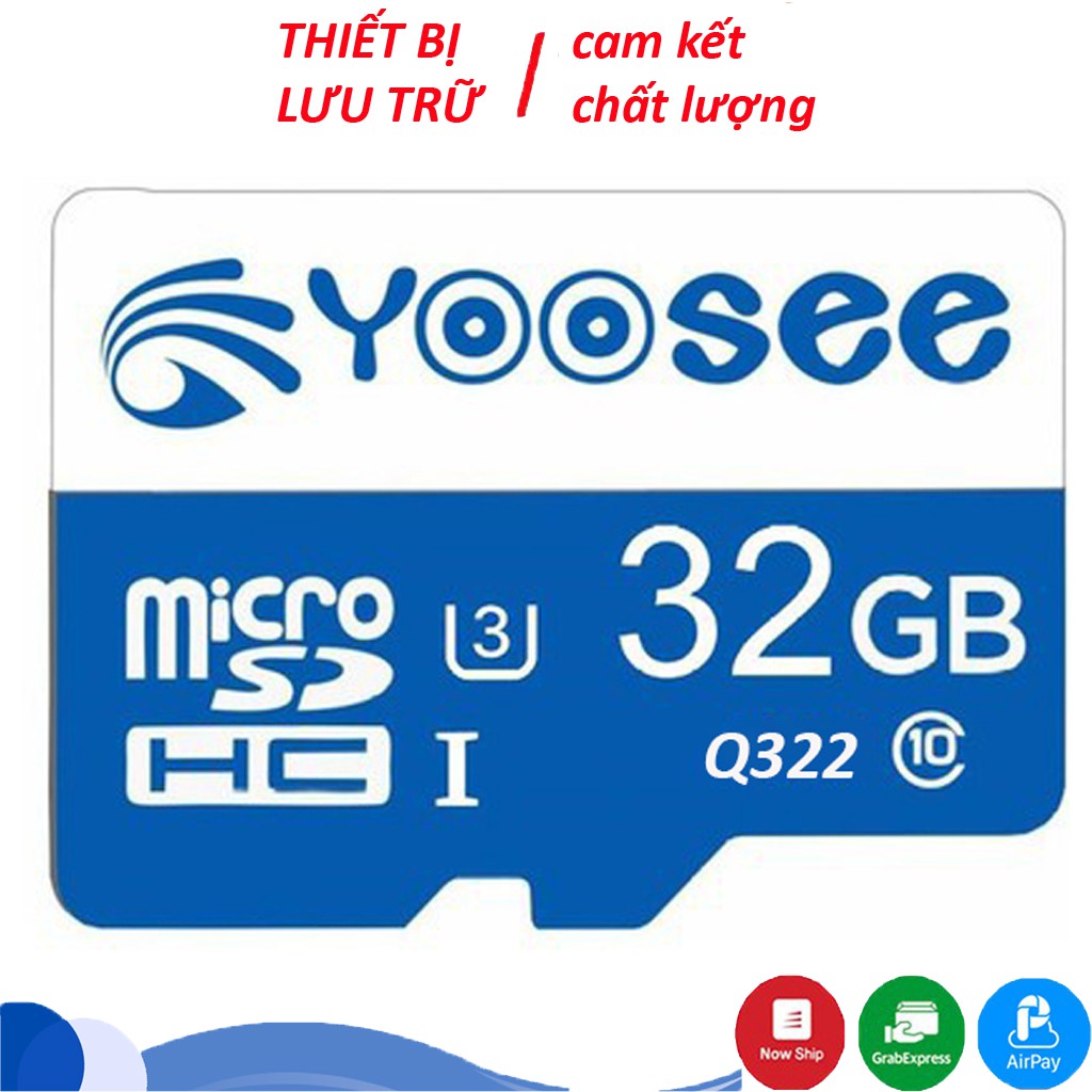 Thẻ nhớ Yoosee 32GB tốc độ cao up to 100MB/s hỗ trợ quay video full HD, video 2K, video 4K | BH 60 Tháng
